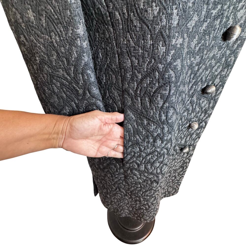 VINTAGE 1950's Gray‎ Jacquard Tapestry Long Women's Coat Mink Fur ILGUW Sz Small - Picture 6 of 14